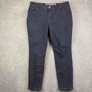 Hydraulic Nolita Mid Rise Curvy Ankle Skinny Jeans Dark Wash Petite 16P HR12049B